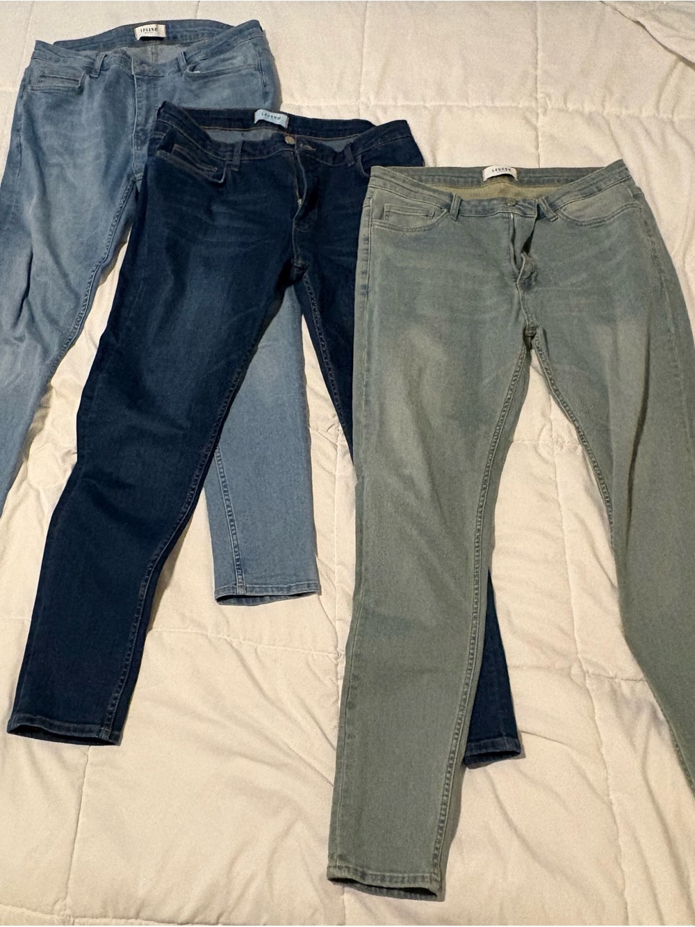 Legend London Skinny Jeans W36 L30 Like New. All Three for $95.